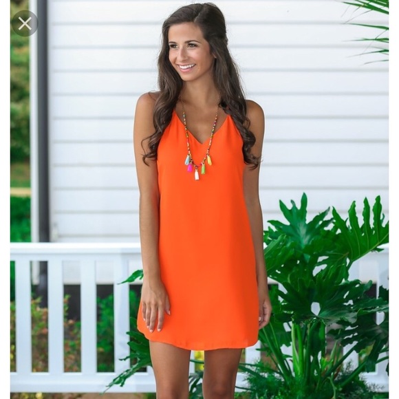 Orange Shift Dress - Picture 1 of 2